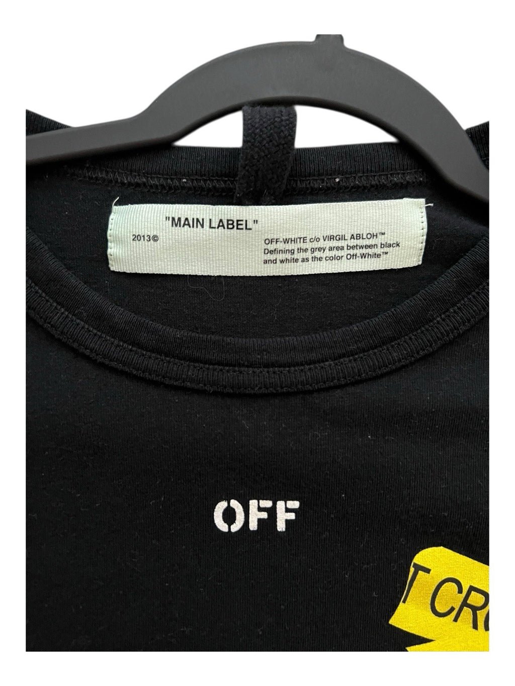 Off-White Fire Line Do Not Cross Temperature Long Sleeve Tee Black Size L