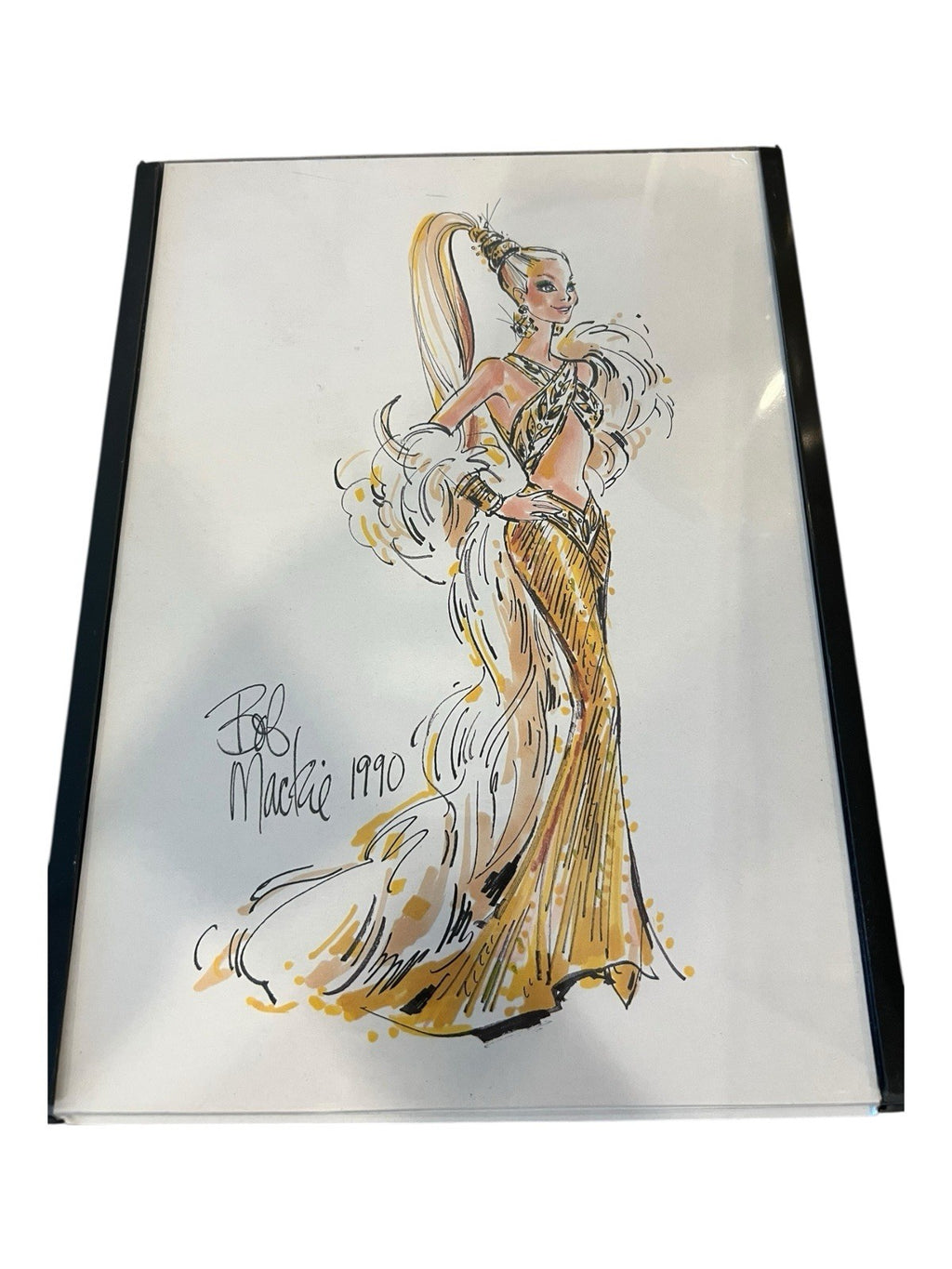 Mattel Barbie Doll Bob Mackie Gold 1990 Limited Edition Vintage box lid is broke