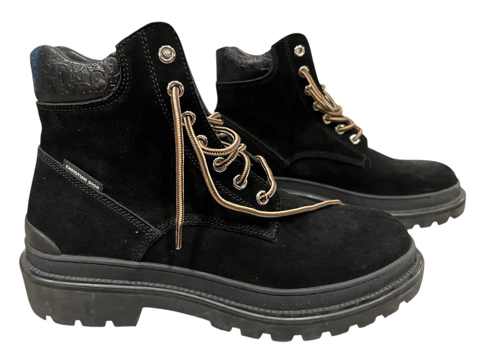 Christian Dior Explorer Ankle Boots In Black Nubuck Leather Size 41 US 10