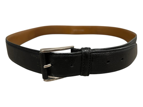 A.Testoni Genuine Leather Black Belt Size 38