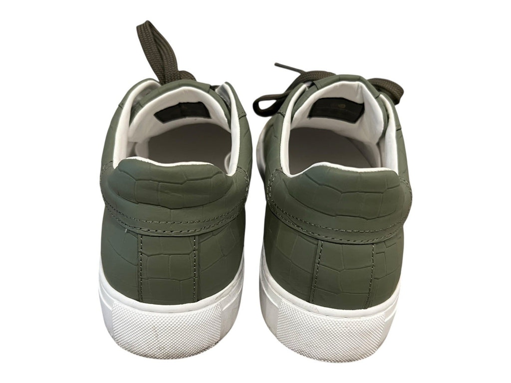 Hide & Jack Leather Croc Embossed Sneaker Green Size 10