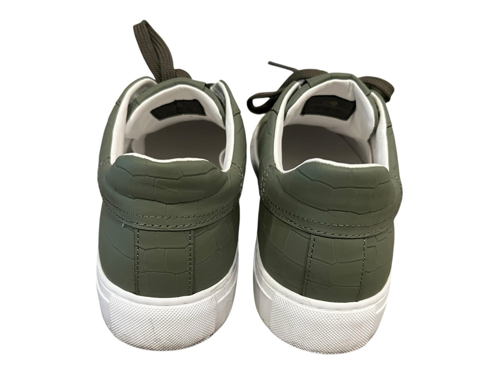 Hide & Jack Leather Croc Embossed Sneaker Green Size 10