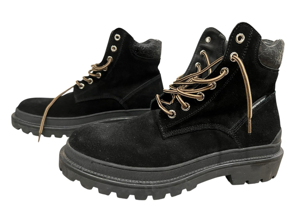 Christian Dior Explorer Ankle Boots In Black Nubuck Leather Size 41 US 10