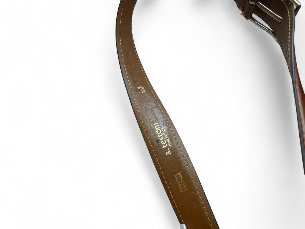 A. Testoni Brown Genuine Leather Belt Size 46/115
