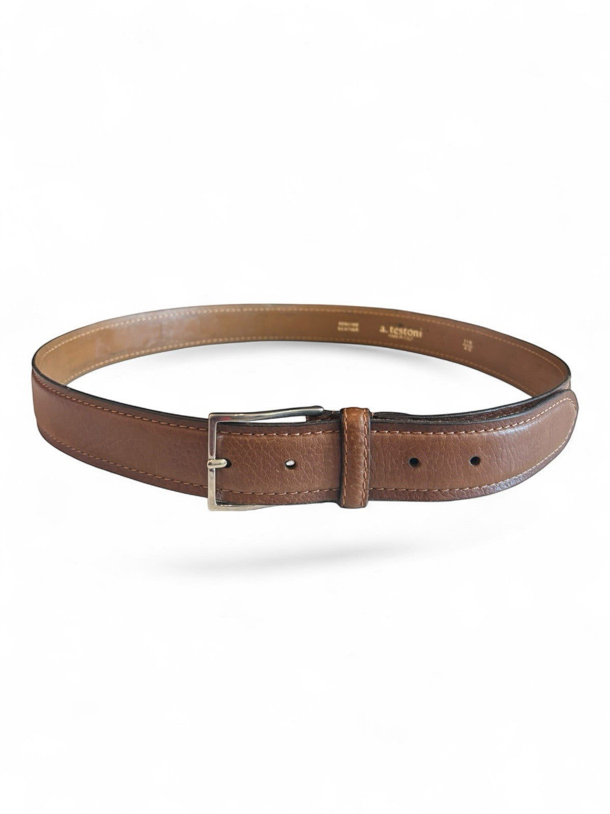A. Testoni Brown Genuine Leather Belt Size 46/115