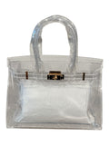 Brand New Stadium Vinyl Bag (Birkin Shaped) With Gold Hardware