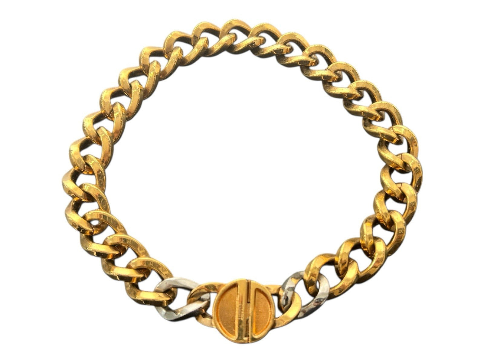 Authentic Versace Medusa Necklace Gold Brass Tribute Gold & Palladium 45 cm