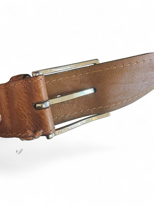 A. Testoni Brown Genuine Leather Belt Size 46/115