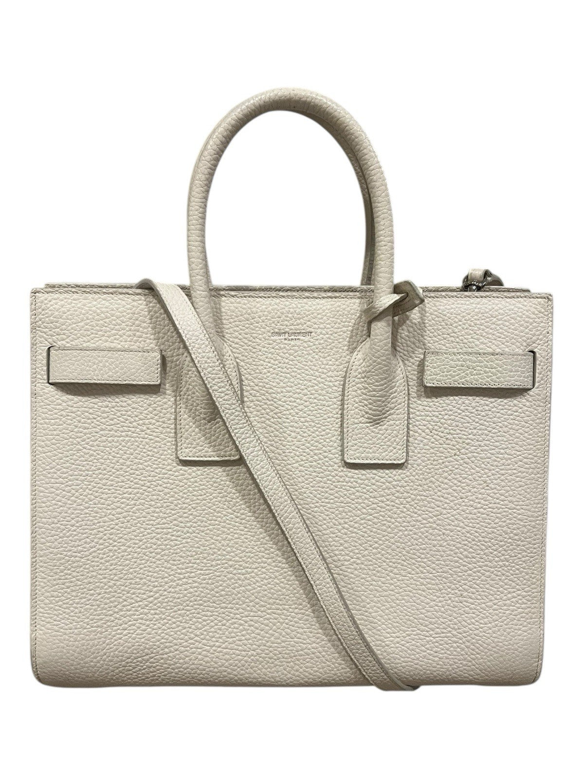 Saint Laurent Sac de Jour Shoulder Bag One Size Beige Leather