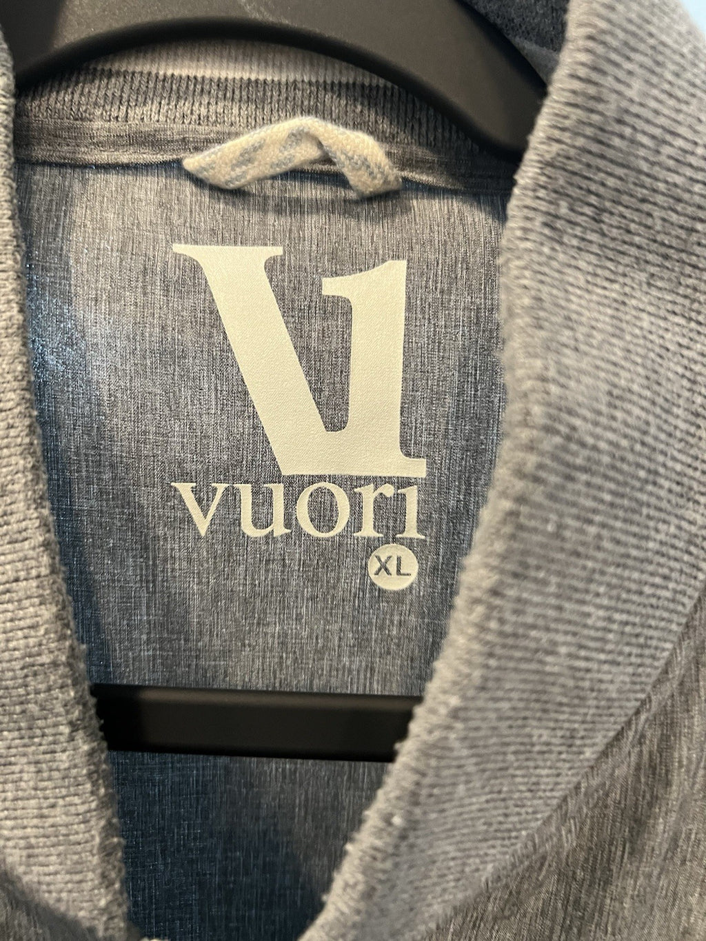 Vuori Men’s Full Zip Track Jacket – Gray – Size XL – Lightweight Stretch Bomber