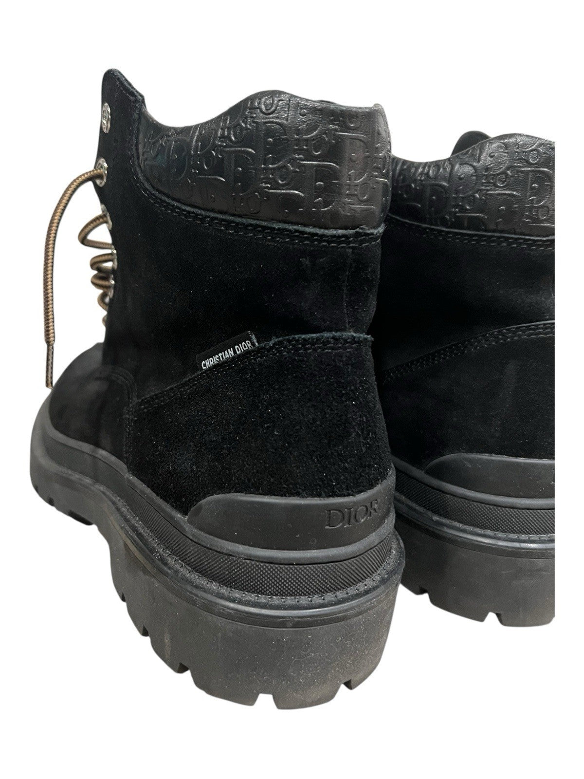 Christian Dior Explorer Ankle Boots In Black Nubuck Leather Size 41 US 10