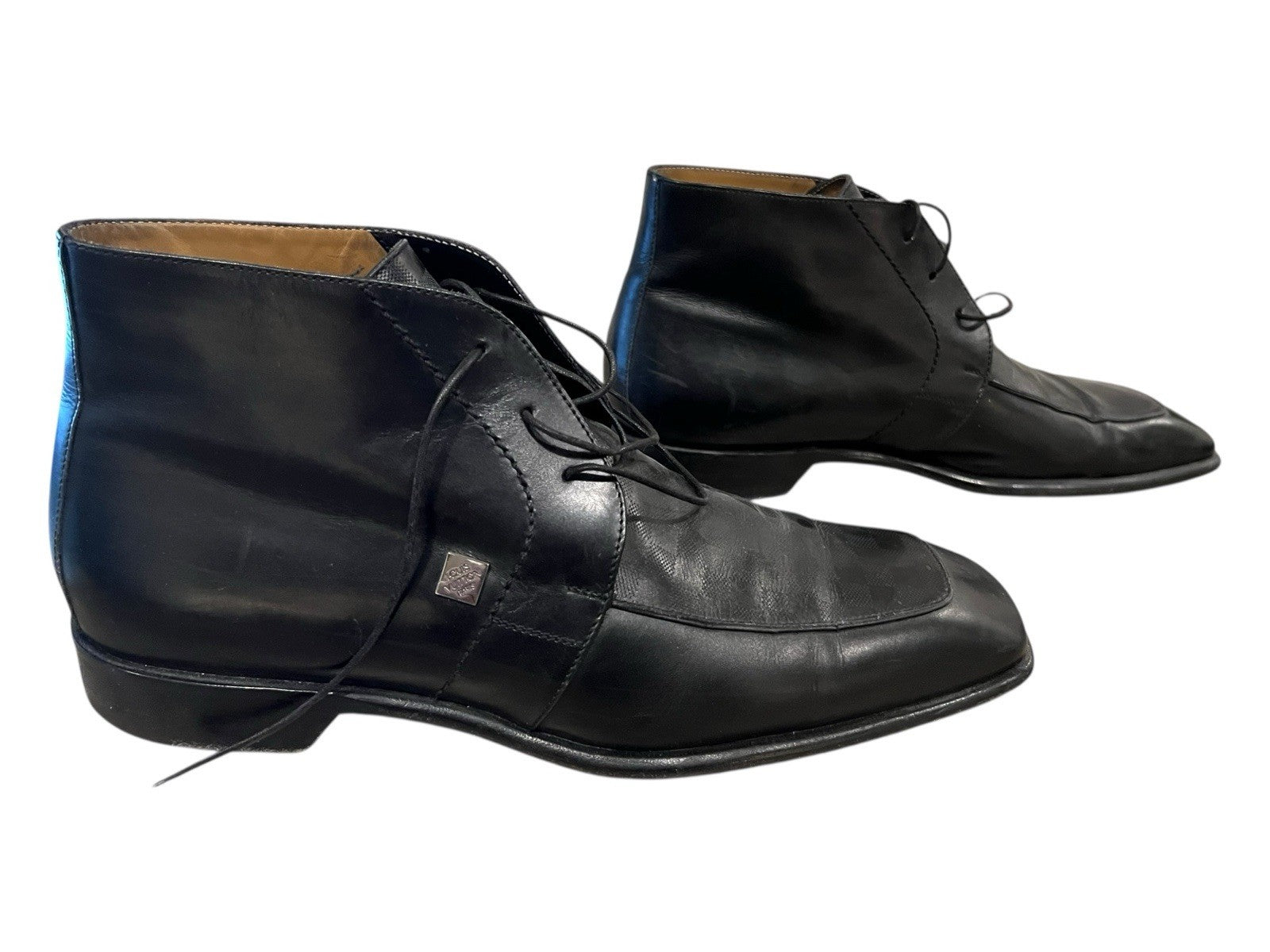 Louis Vuitton Chelsea Black Damier Boot Size 9