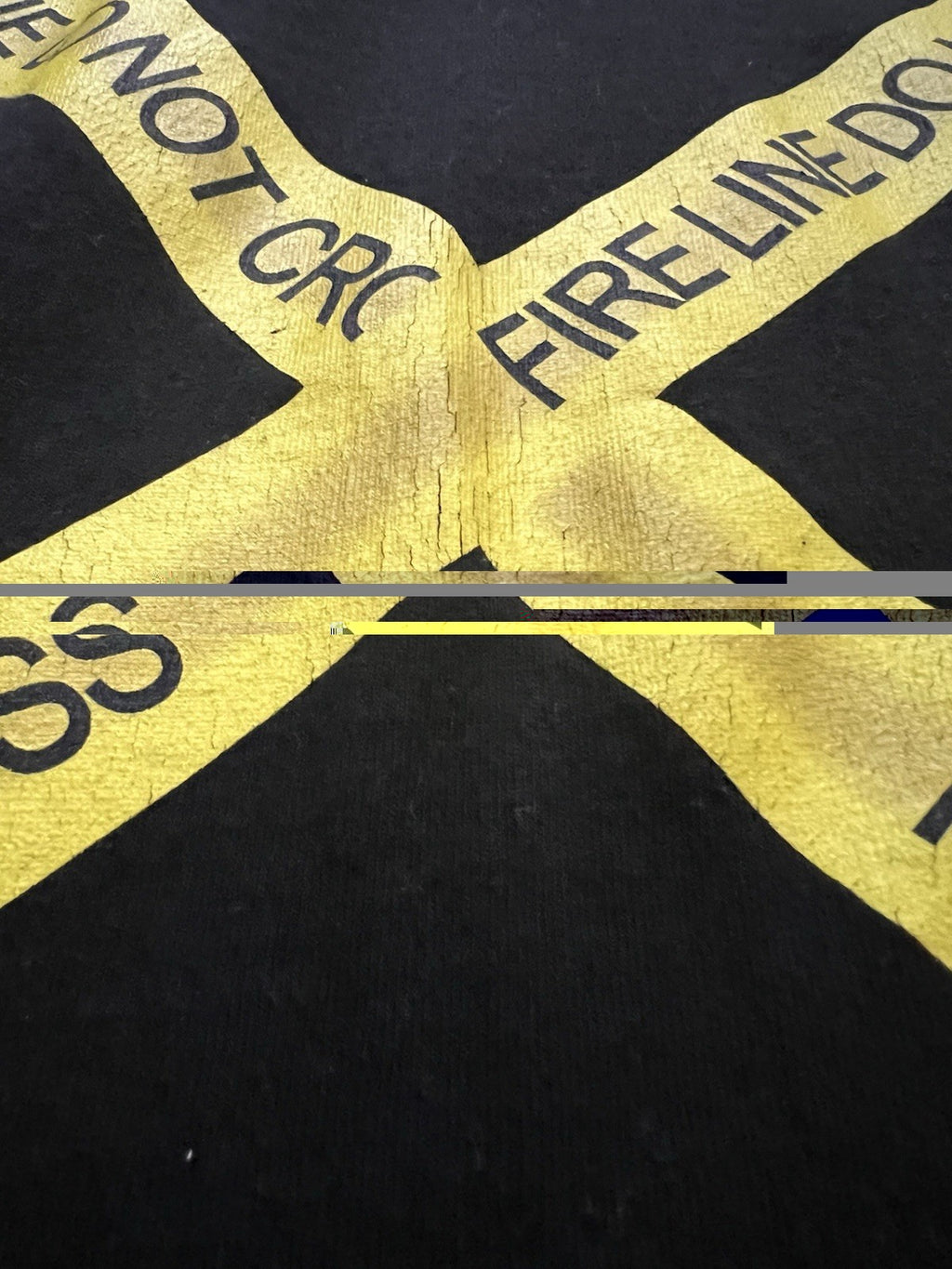 Off-White Fire Line Do Not Cross Temperature Long Sleeve Tee Black Size L