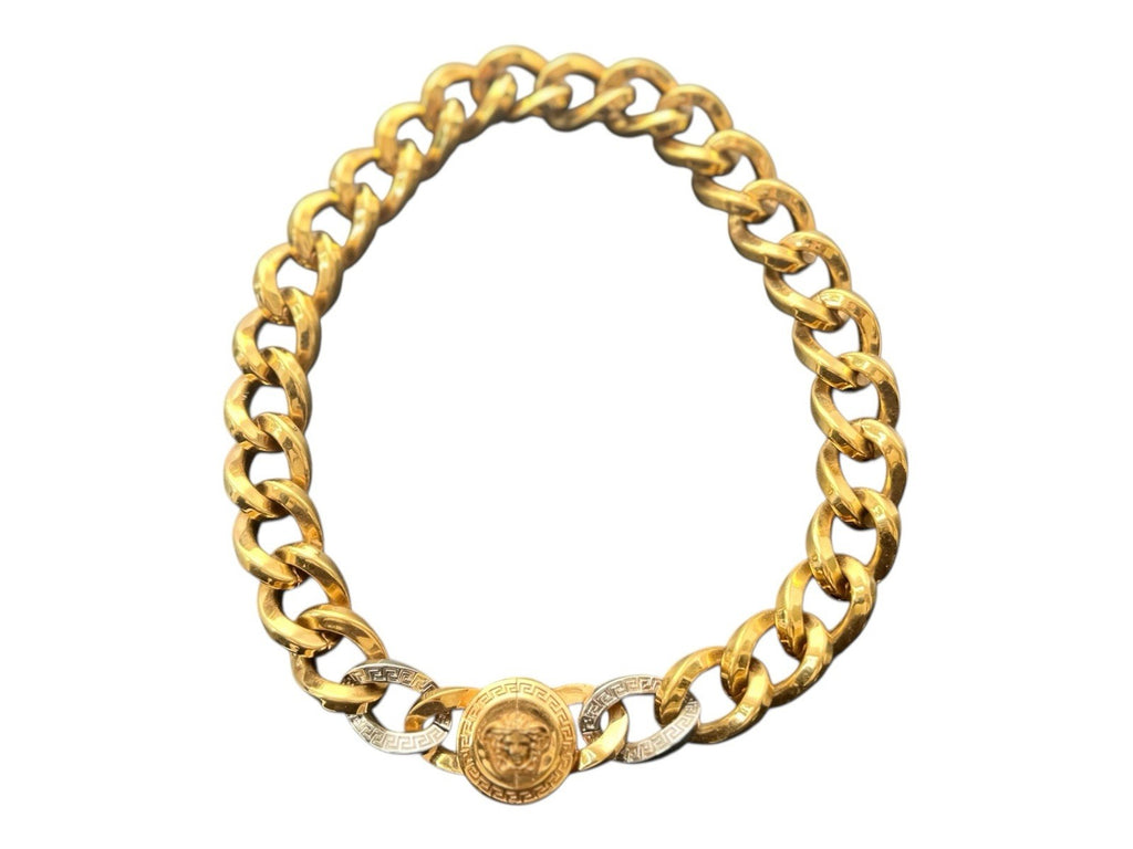 Authentic Versace Medusa Necklace Gold Brass Tribute Gold & Palladium 45 cm