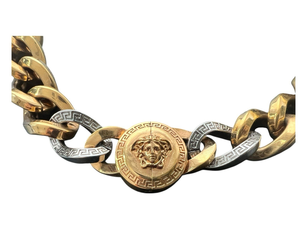 Authentic Versace Medusa Necklace Gold Brass Tribute Gold & Palladium 45 cm