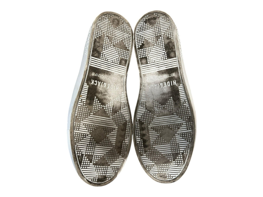 Hide & Jack Leather Croc Embossed Sneaker Green Size 10