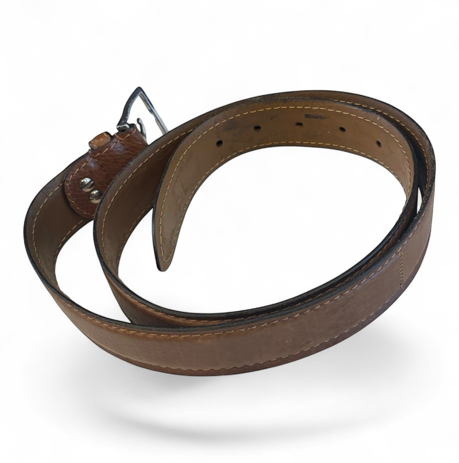 A. Testoni Brown Genuine Leather Belt Size 46/115