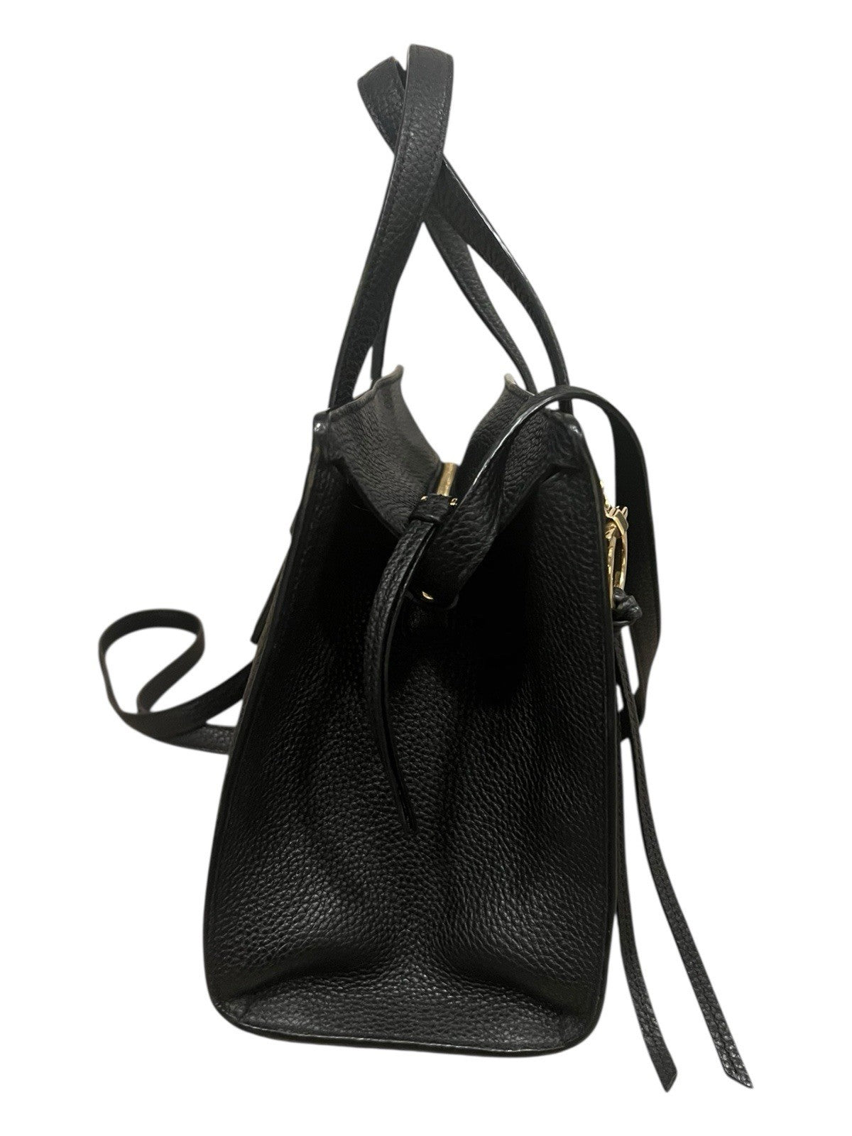 Salvatore Ferragamo Leather Top Handle Bag Black