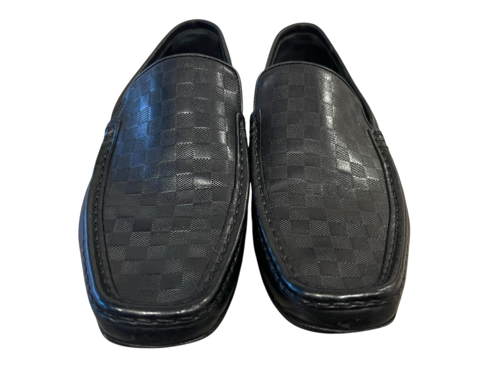 Louis Vuitton Damier Men’s Loafers Size 8.5 Black Leather
