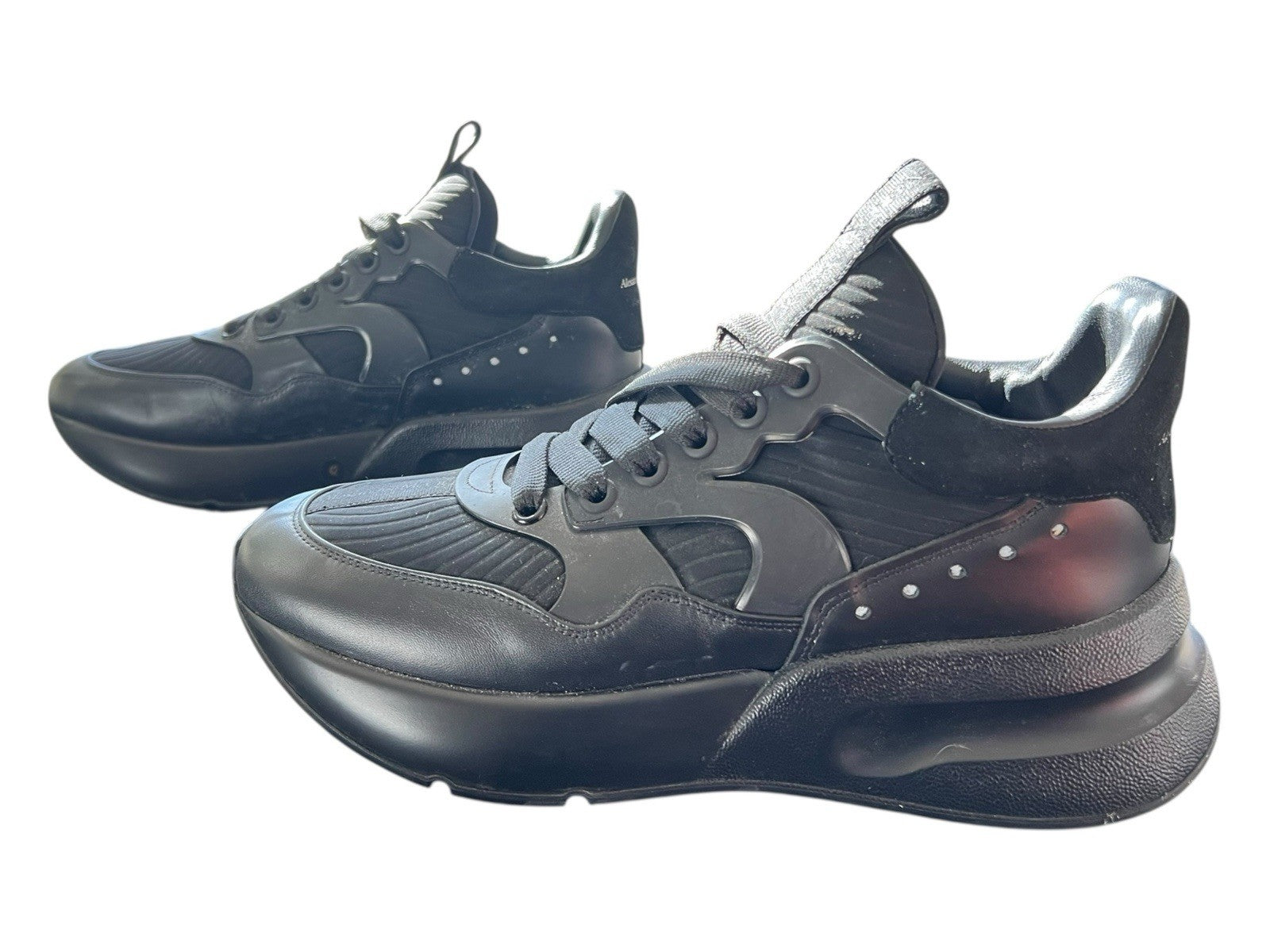 Alexander McQueen Oversized Runner Black Silver – Size 42 EU / Men’s 9 