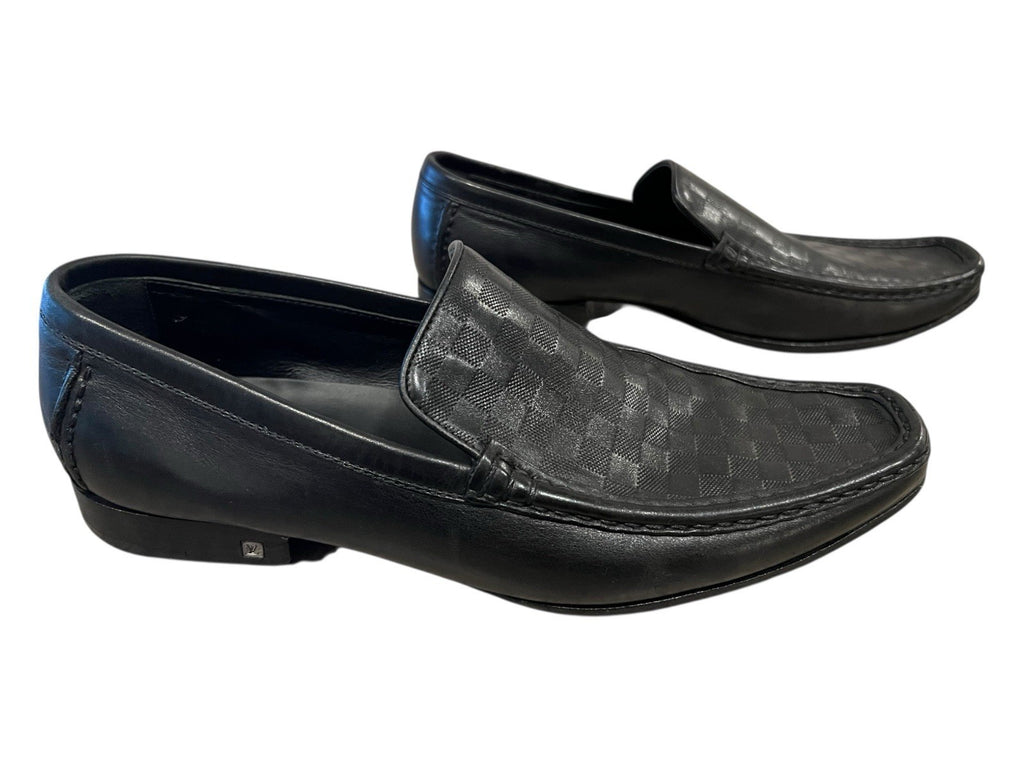 Louis Vuitton Damier Men’s Loafers Size 8.5 Black Leather