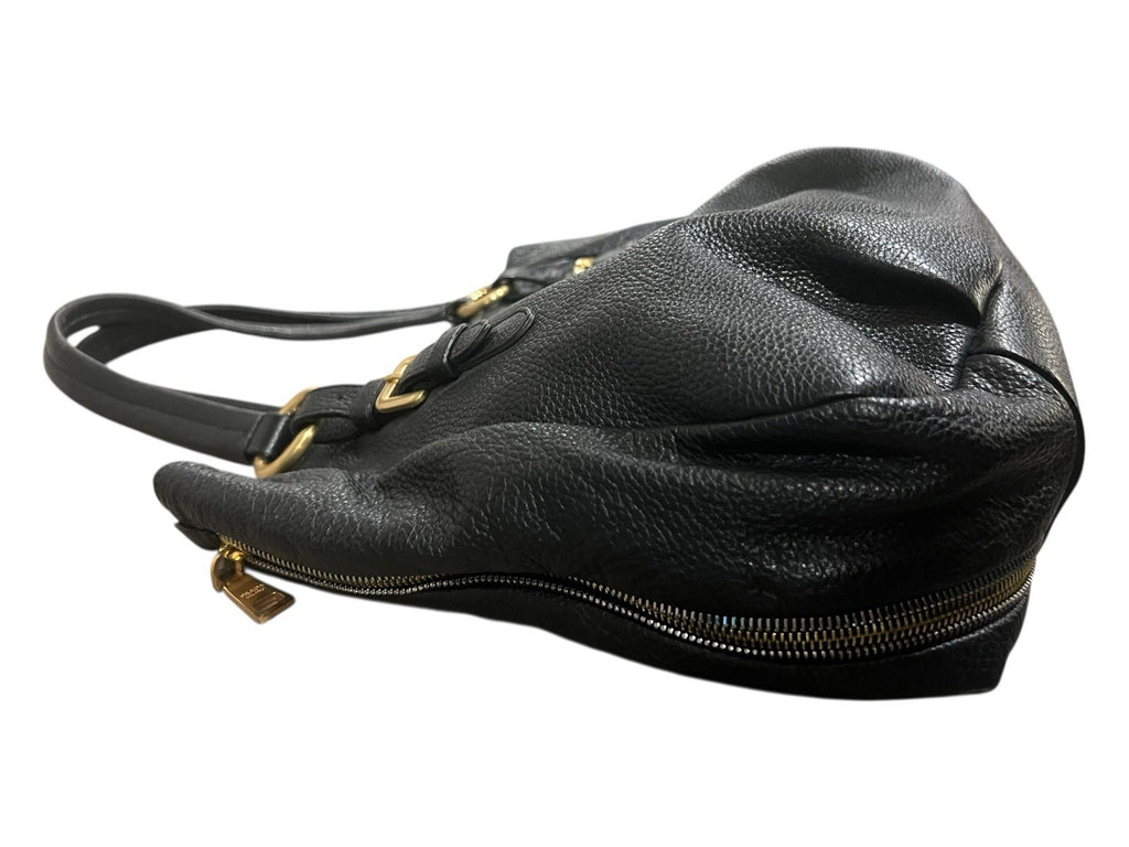 Prada Sacca Cervo Side Zippy Shoulder Bag Nero