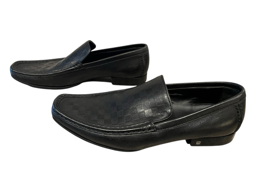 Louis Vuitton Damier Men’s Loafers Size 8.5 Black Leather