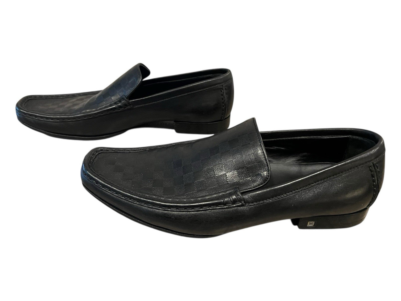 Louis Vuitton Damier Men’s Loafers Size 8.5 Black Leather