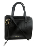 Salvatore Ferragamo Leather Top Handle Bag Black