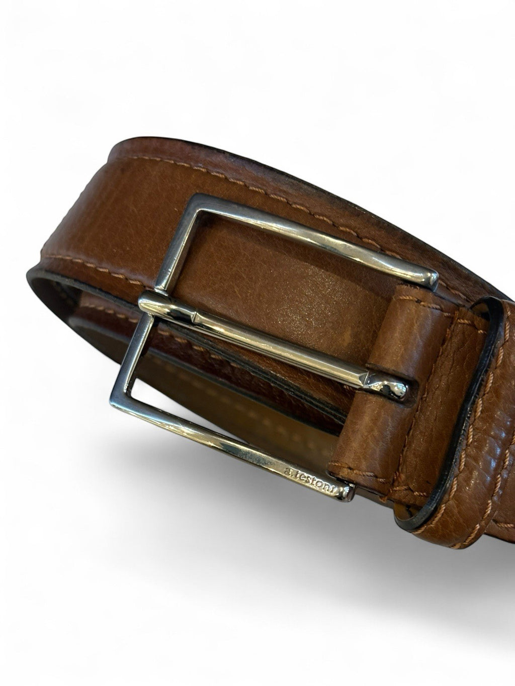 A. Testoni Brown Genuine Leather Belt Size 46/115