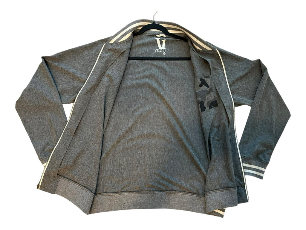 Vuori Men’s Full Zip Track Jacket – Gray – Size XL – Lightweight Stretch Bomber