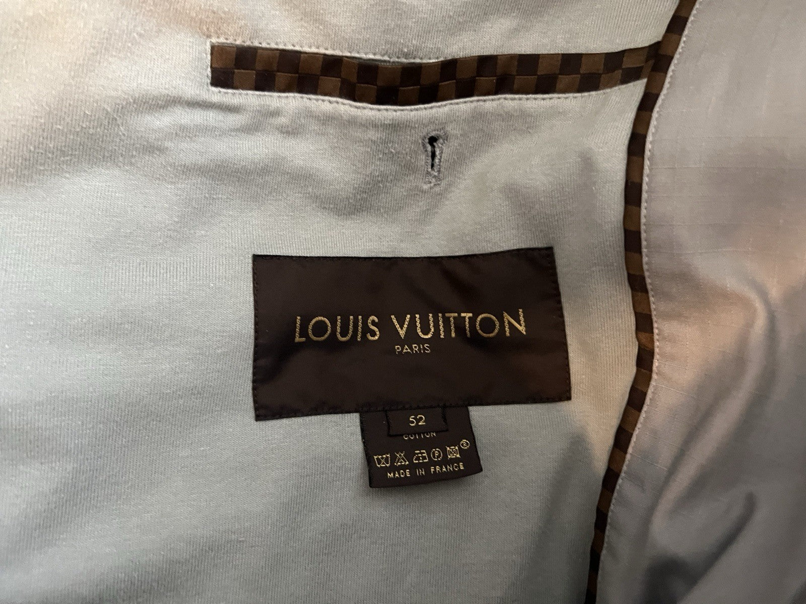 Louis Vuitton Damier Lined Harrington / Blouson Jacket Size 52