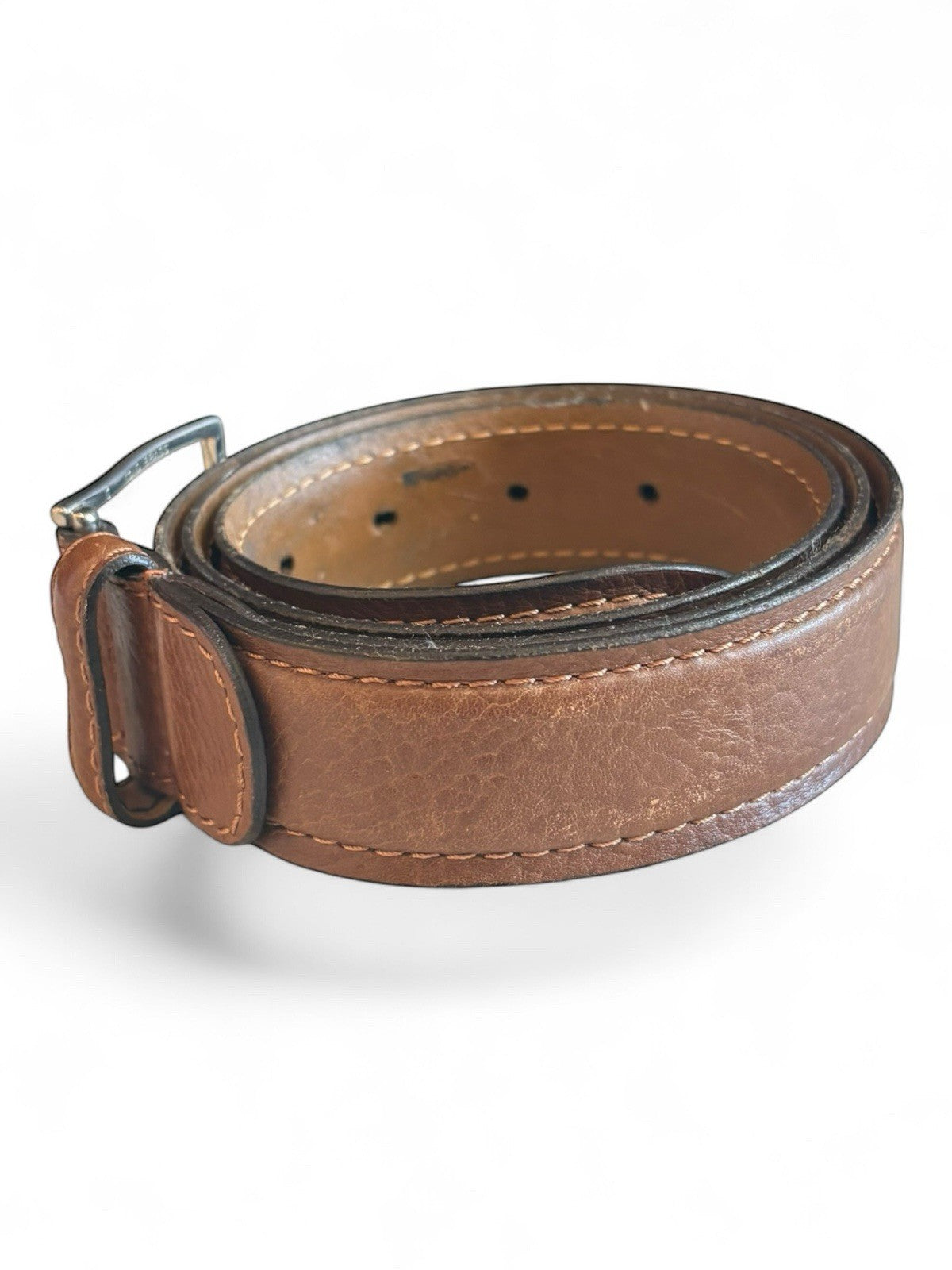 A. Testoni Brown Genuine Leather Belt Size 46/115