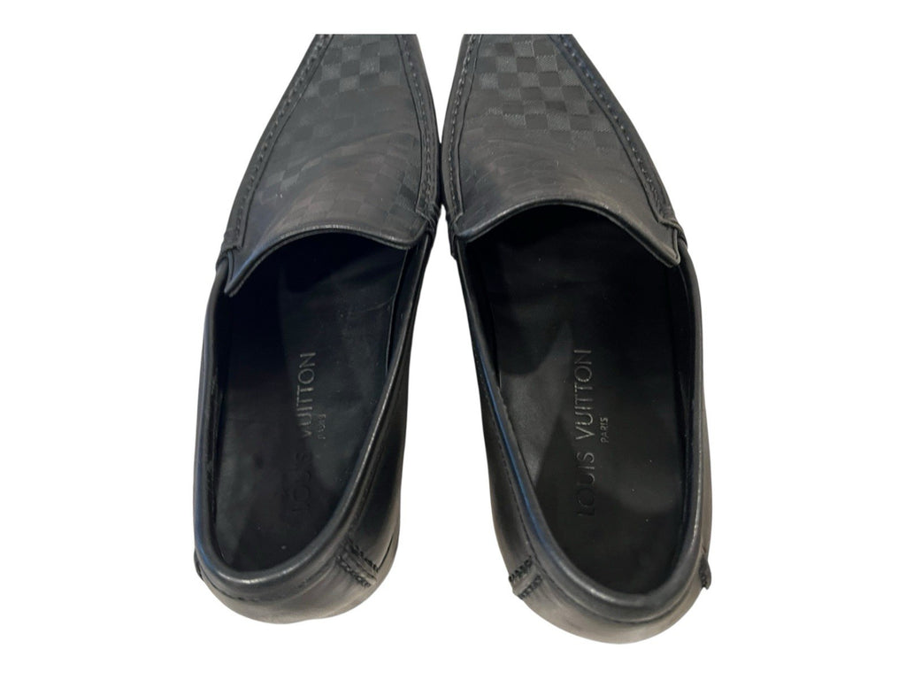 Louis Vuitton Damier Men’s Loafers Size 8.5 Black Leather