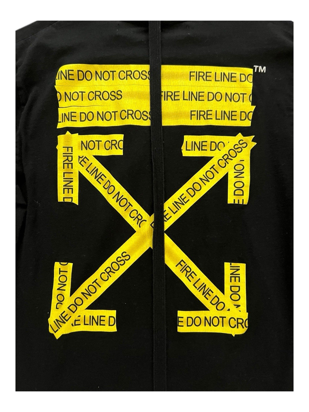 Off-White Fire Line Do Not Cross Temperature Long Sleeve Tee Black Size L