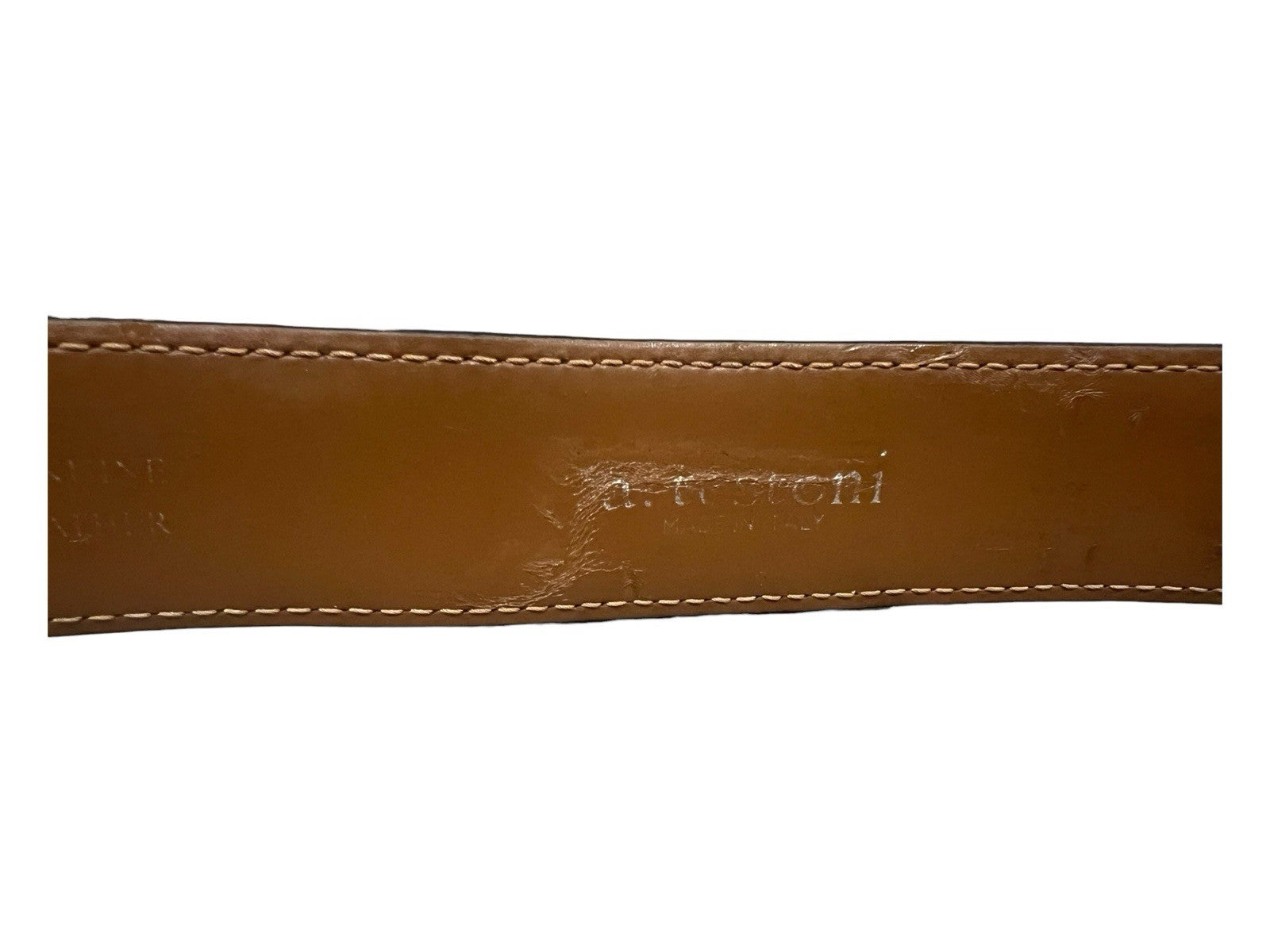 A.Testoni Genuine Leather Black Belt Size 38