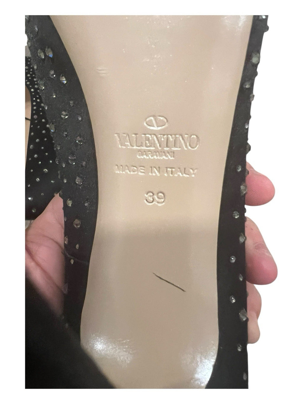 Valentino Black Satin and Mesh Crystal Embellished Platform Pumps Size 39