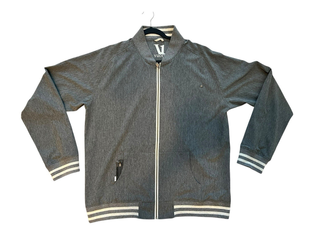 Vuori Men’s Full Zip Track Jacket – Gray – Size XL – Lightweight Stretch Bomber