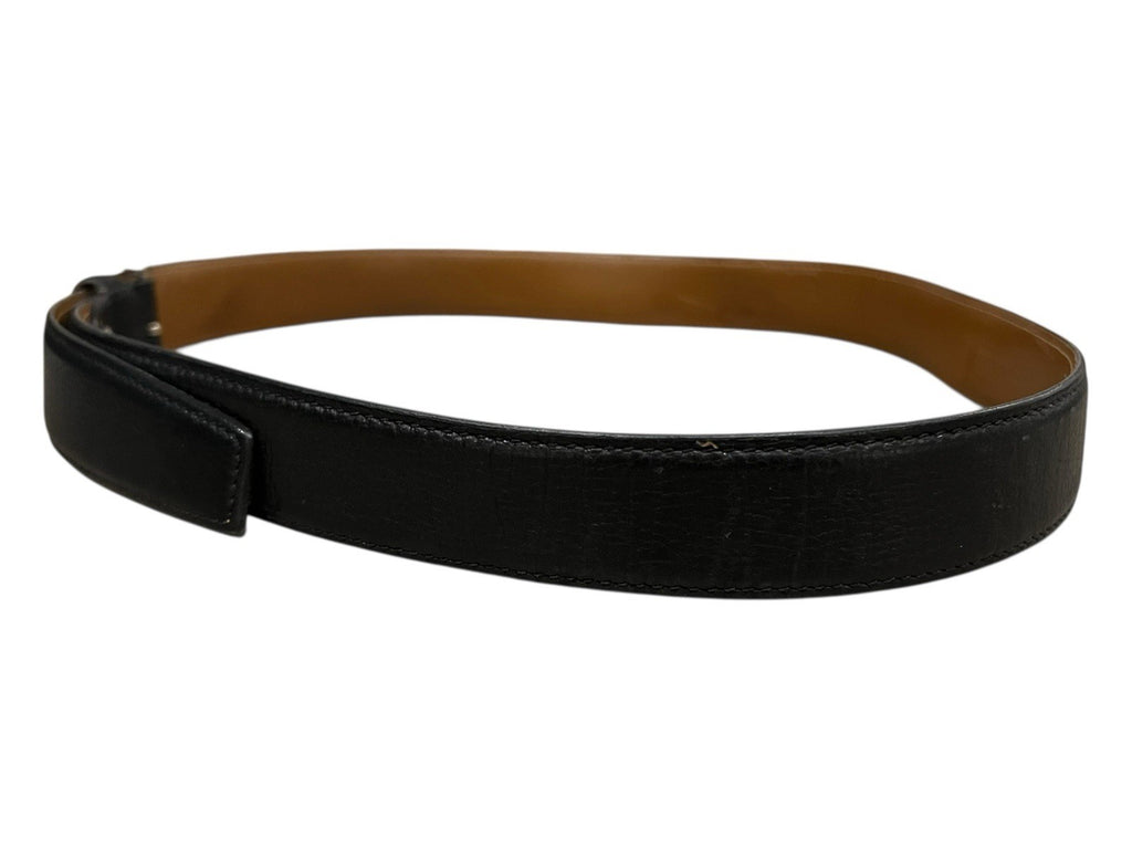 A.Testoni Genuine Leather Black Belt Size 38