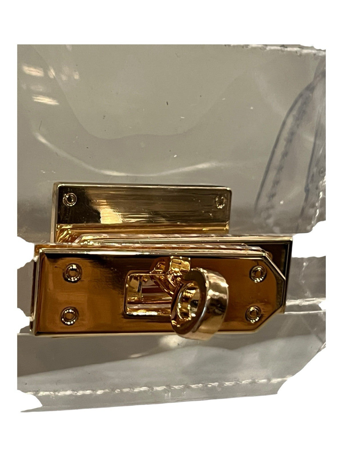 Brand New Stadium Vinyl Bag (Birkin Shaped) With Gold Hardware